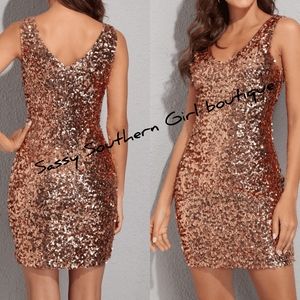 ⭐🆕Rose Gold sequin party dress